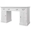 Image de VidaXL Bureau double caisson blanc 140x48x80cm