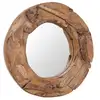 Image de Miroir Vidaxl Décoratif Teck 60 cm Rond Fait Main Crochet Mural