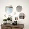 Image de Miroir Vidaxl Set 7 Pièces Rond Verre Sans Cadre Autocollant Mural