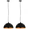Image de VidaXL Pack de 2 Lampes à Suspension Semi-sphérique E27 50cm Noir/Or