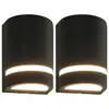 Image de VidaXL Pack de 2 Appliques Extérieures Semi-Circulaires GU10 Noir