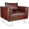 Image de Fauteuil cube avec pieds chromés Similicuir vidaXL TU