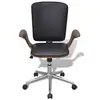 Image de VidaXL chaise de bureau pivotante cuir synthétique bois courbé noir