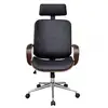 Image de VidaXL chaise de bureau pivotante bois courbé marron/noir