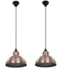 Image de VidaXL Pack de 2 Lampes à Suspension Semi-sphérique E27 26cm Cuivre