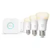 Image de Kit de démarrage Philips Hue White 3 ampoules LED intelligentes E27 9,5 W lumière blanche chaude + pont Hue + interrupteur