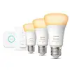 Image de Philips Hue White Ambiance Kit 3 Ampoules LED Intelligentes E27 8W Lumière Blanche Chaude à Froide + Pont Hue + Interrupteur