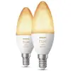 Image de Philips Hue White Ambiance Pack 2 Ampoules LED Connectées B39 E14 4W Lumière Blanche Chaude à Froide