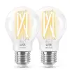 Image de Ampoule Wi-Fi intelligente WIZ Filament Blanc Chaud/Froid 60W E27 Pack x2