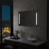 Image de Miroir Vidaxl Salle de Bain LED 100x60 cm Argent Bandes Givrées