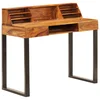 Image de VidaXL Bureau en bois de Sesham massif et acier 110x50x94cm