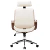 Image de VidaXL Chaise de bureau avec appui-tête Bois/Crème