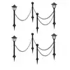 Image de VidaXL Pack de 4 Lanternes Solaires LED avec Clôture en Chaîne pour Jardin