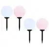 Image de VidaXL Pack de 4 Lampes Solaires LED RVB Sphériques pour Extérieur 30cm