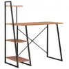 Image de VidaXL Bureau avec étagère 102x50x117cm Noir/Marron