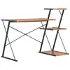 Image de VidaXL Bureau avec étagère 116x50x93cm Noir/Marron