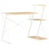 Image de VidaXL Bureau avec étagère 116x50x93cm Chêne/Blanc
