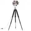 Image de VidaXL Lampadaire Trépied Bois Massif E27 165cm Poignée/Noir