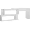 Image de Vidaxl bureau d'angle en contreplaqué blanc brillant 200x50x76 Cm
