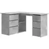 Image de Vidaxl bureau d'angle en contreplaqué gris béton 145x100x76 Cm
