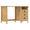 Image de VidaXL Hill Range Bureau avec 3 tiroirs Bois de Pin 120x50x74cm Marron