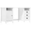 Image de Vidaxl Hill Range Bureau Bois De Pin Blanc 150x50x74 Cm