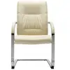 Image de VidaXL chaise de bureau en porte-à-faux crème simili cuir