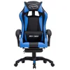 Image de VidaXL Chaise de Gaming avec Repose-Pieds Cuir Synthétique Bleu/Noir