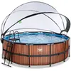 Image de Piscine avec pompe filtrante à sable et dôme et pompe à chaleur enfant Exit Toys Wood 427 x 122 cm TU