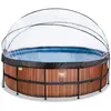 Image de Piscine avec pompe filtrante à sable et dôme et pompe à chaleur enfant Exit Toys Wood 488 x 122 cm TU