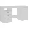 Image de VidaXL Bureau en aggloméré 140x50x76cm Blanc