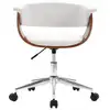 Image de VidaXL Chaise de Bureau Pivotante Bois Cuir Synthétique Blanc