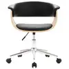 Image de VidaXL chaise de bureau pivotante bois courbé cuir synthétique noir