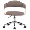 Image de VidaXL Chaise de Bureau Pivotante Bois/Tissu Gris