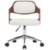 Image de VidaXL chaise de bureau pivotante bois courbé/cuir synthétique blanc