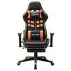 Image de Chaise de jeu réglable en hauteur VidaXL Soul avec repose-pieds Noir/Orange