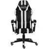 Image de Chaise de jeu Louren, similicuir, ergonomique, inclinable, 35 x 41 cm, blanc et noir
