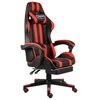 Image de Chaise Gaming VidaXL Noir Rouge Cuir Synthétique Repose-pieds Réglable