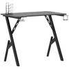Image de VidaXL Bureau de jeu avec pieds en forme de Y Noir 90x60x75cm