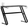 Image de Bureau de jeu Vidaxl avec pieds en forme de Zz noir 110x60x75cm