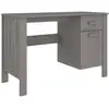 Image de Vidaxl Hamar bureau bois de pin massif gris clair 113x50x75 Cm