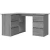 Image de Vidaxl Sonoma bureau d'angle en contreplaqué gris 145x100x76 Cm