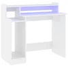 Image de Bureau vidaXL Campoamor avec LED intégrée, contreplaqué, USB, résistant à l'humidité