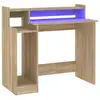 Image de Bureau en contreplaqué vidaXL Campoamor avec LED et USB, design moderne, résistant à l'humidité