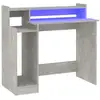 Image de Bureau avec éclairage LED et étagères VidaXL Campoamor 90x97x45cm Gris béton
