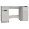 Image de Bureau Vidaxl avec armoire latérale contreplaqué gris béton