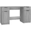 Image de Bureau Vidaxl avec armoire latérale contreplaqué Sonoma gris