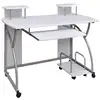 Image de Vidaxl bureau d'ordinateur en contreplaqué blanc 110x52x88,5 Cm