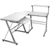 Image de Vidaxl bureau d'angle contreplaqué blanc 132x112x99 Cm
