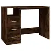 Image de Vidaxl bureau avec tiroirs contreplaqué de chêne fumé 102x50x76 Cm